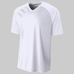 Youth Polyester V-Neck Strike Jersey with Contrast Sleeves