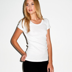 +CANVAS Ladies' Baby Rib Short-Sleeve Scoop Neck Tee