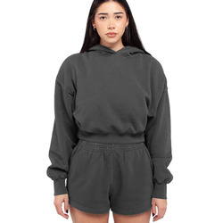 Women's Garment-Dye Crop Hooded Sweatshirt