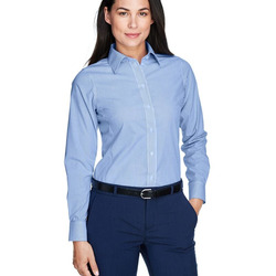 Women's Crown Collection® Banker Stripe Woven Dress Shirt