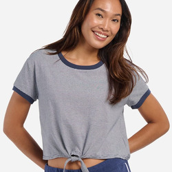 Women's Striped Tie Front T-Shirt