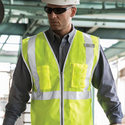 Unisex Premium Brilliant Series® Three-Pocket Zippered Mesh Vest