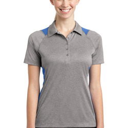 Sport Tek Ladies Heather Colorblock Contender ™ Polo