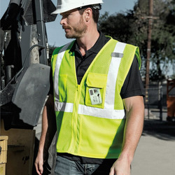 Unisex Clear ID Vest with Zipper Closure