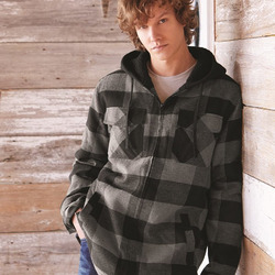 Men's Quilted Flannel Hooded Jacket