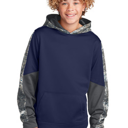 Sport Tek Youth Sport Wick ® Mineral Freeze Fleece Colorblock Hooded Pullover