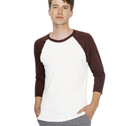Unisex USA-Made 50/50 Poly/Cotton Raglan Three-Quarter Sleeve Tee