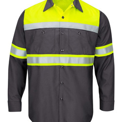 Men's Tall Hi-Visibility Colorblock Ripstop Long Sleeve Work Shirt