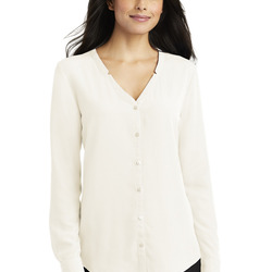 Women's Long Sleeve Button Front Blouse