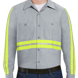 Men's Industrial Enhanced-Visibility Long Sleeve Work Shirt