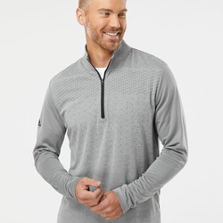 Heather Block Print Quarter-Zip Pullover