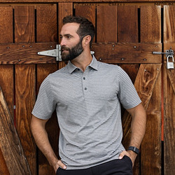 Cutter & Buck Forge Eco Heather Stripe Stretch Recycled Mens Big & Tall Polo